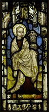 Stained Glass Panel with St. Barbara, British, ca. 1450.