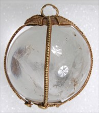 Rock Crystal Amuletic Sphere Pendant, Hunnic or Frankish, 4th-5th century.