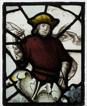 Panel with Prophet from a Tree of Jesse Window, British, ca. 1500.