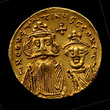 Gold Solidus of Constans II (641-68), Early Byzantine, 654-659.