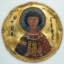 Medallion with Saint George from an Icon Frame, Byzantine, ca. 1100.
