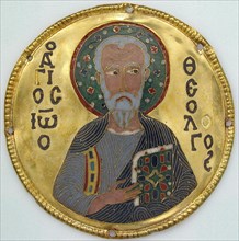 Medallion with Saint John the Evangelist from an Icon Frame, Byzantine, ca. 1100.