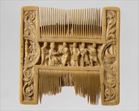 Double-Sided Ivory Liturgical Comb with Scenes of Henry II and Thomas Becket, British, ca. 1200-1210.