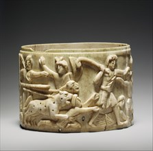 Ivory Pyx with the Triumph of Dionysos in India, Byzantine, mid-500s.
