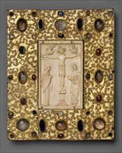 Book Cover (?) with Byzantine Icon of the Crucifixion, Byzantine (ivory); Spanish (setting), 1000 (ivory); late 11th century (setting).