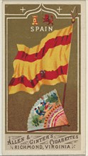 Spain, from Flags of All Nations, Series 1 (N9) for Allen & Ginter Cigarettes Brands, 1887.