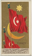 Turkey, from Flags of All Nations, Series 1 (N9) for Allen & Ginter Cigarettes Brands, 1887.