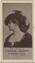 Mdme. de Bebian, from the Actresses series (N67) promoting Virginia Brights Cigarettes for Allen & Ginter brand tobacco products, ca. 1888.