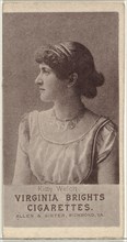 Kitty Welch, from the Actresses series (N67) promoting Virginia Brights Cigarettes for Allen & Ginter brand tobacco products, ca. 1888.