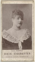 Celia Berthou, from the Actresses series (N67) promoting Dixie Cigarettes for Allen & Ginter brand tobacco products, ca. 1888.