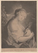 Autumn: a young woman holding a rabbit, 1775.