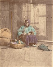 [Chinese Woman Sitting with Basket], 1870s.