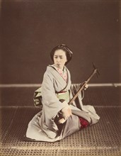 [Tokyo Geisha with Shamisen], 1870s.