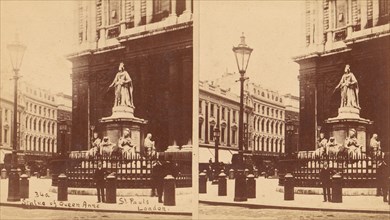 Statue of Queen Anne, St. Paul's, London, 1850s-1910s.
