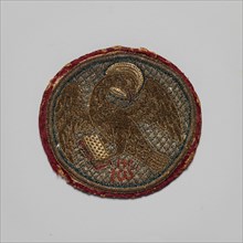 Embroidered Medallion, Byzantine, 15th-16th century. Evangelist symbol of an eagle.