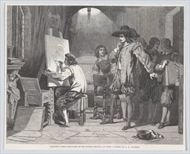 Sebastian Gomez Discovered by His Master, Murillo, At Work, from "Illustrated London News", April 29, 1848.