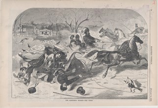 The Sleighing Season - The Upset (Harper's Weekly, Vol. IV), January 14, 1860.