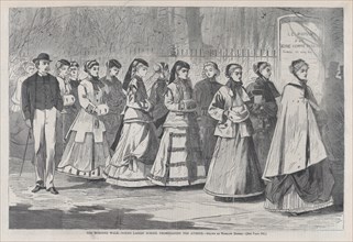 The Morning Walk - The Young Ladies' School Promenading the Avenue (Harper's Weekly, Vol. XII), March 28, 1868. Le Roman d'un Jeune Homme Pauvre