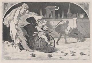 The New Year - 1869 - Drawn by Winslow Homer (Harper's Weekly, Vol. VIII), January 9, 1869.