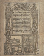 Ce est ung tractat de la noble art de leguille ascavoir ouvraiges de spaigne... title page (recto), after 1527. [From a pattern book of embroidery, lace and lace making].