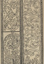 Ce est ung tractat de la noble art de leguille ascavoir ouvraiges de spaigne... page 22 (verso), after 1527. [From a pattern book of embroidery, lace and lace making].