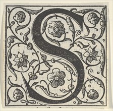 Initial letter S with garlands, mid-16th century.