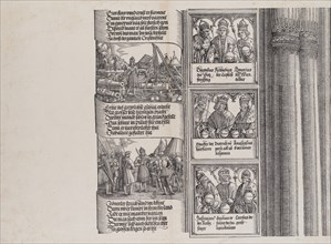 Maximilian as Commander-in-Chief; and Maximilian Conversing in Seven Languages; with Portraits of Emperors and Kings (Maximilian's Forerunners), from the Arch of Honor, proof, dated 1515, printed 1517...