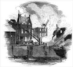 Fire at Boston - from a drawing by Mr. W. Caister