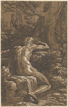 Man seated viewed from behind (Narcissus)