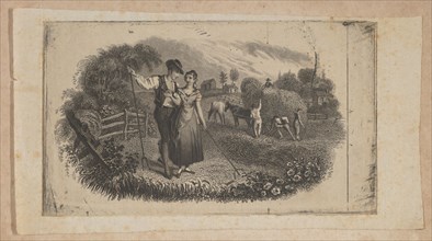 Banknote vignette with haymakers symbolizing rural industry