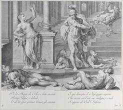 Plate 10: Ulysses compelling Circe to restore his companions' human shapes