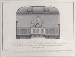 Plate 1: cross-section of the Hall of the Institute of Bologna