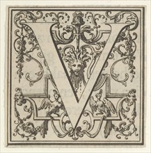 Roman Alphabet letter V with Louis XIV decoration