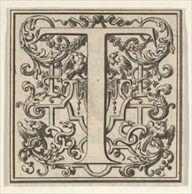 Roman Alphabet letter T with Louis XIV decoration