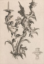 Design for a Two-Armed Candelabra with a Dragon