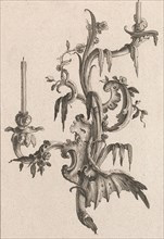 Design for a Two-Armed Candelabra with Rocaille Ornaments and Flowers