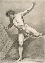 An "Académie": Striding Man Leaning on a Plank