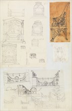Scrapbook containing Drawings and Several Prints of Architecture