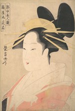 Large Head and Bust Portrait of the Oiran Hanaogi of Ogiya.