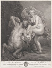 Deianeira receiving the poisoned tunic from Nessus