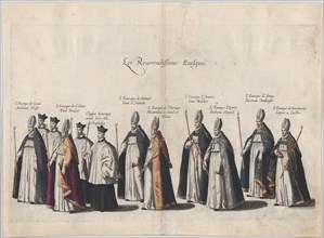 Plate 12: Members of the clergy marching in the funeral procession of Archduke Albert of A...