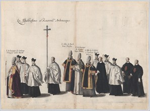 Plate 13: Members of the clergy marching in the funeral procession of Archduke Albert of A...