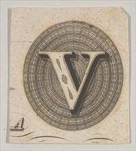 Banknote motif: capital V within an oval containing basket-like lathe work