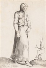 Costume Plate: Woman with Hooded Garment