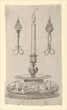 Design for a Candlestick with Candle Wick Trimmers