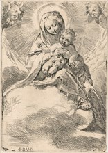 The Virgin seated on a cloud