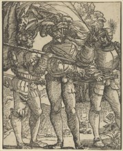 A Standard-Bearer Flanked by a Lansquenet at each side (copy). Creator: Hans Schäufelein the Elder.