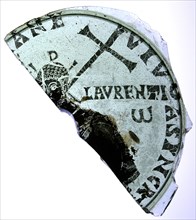 Fragmentary Bowl Base with Saint Lawrence