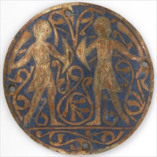 Medallion with Two Young Warriors with Falchions and Bucklers