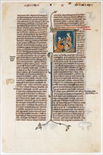 Manuscript Leaf with Opening of The Book of Nehemias